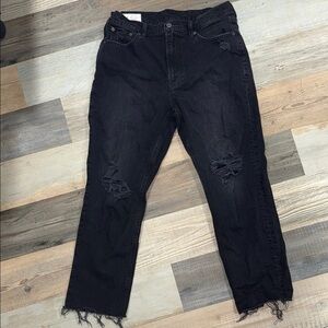 GAP distressed Black Straight Leg Jeans